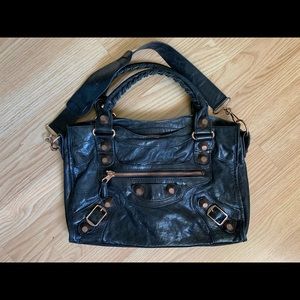 Black balenciaga city bag